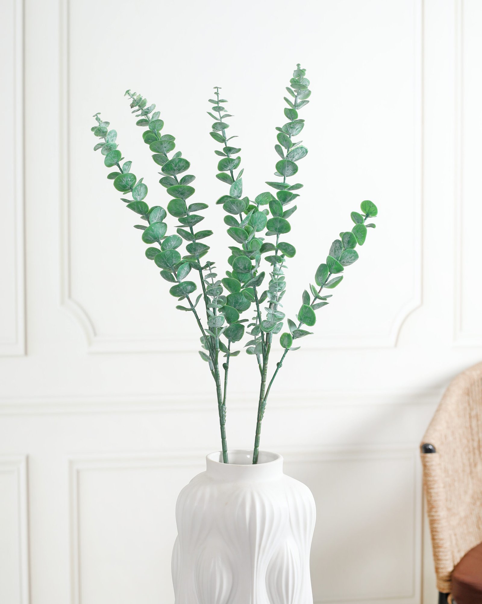 Artificial Real Touch Eucalyptus Leaves Stem – Green, Pack of 2