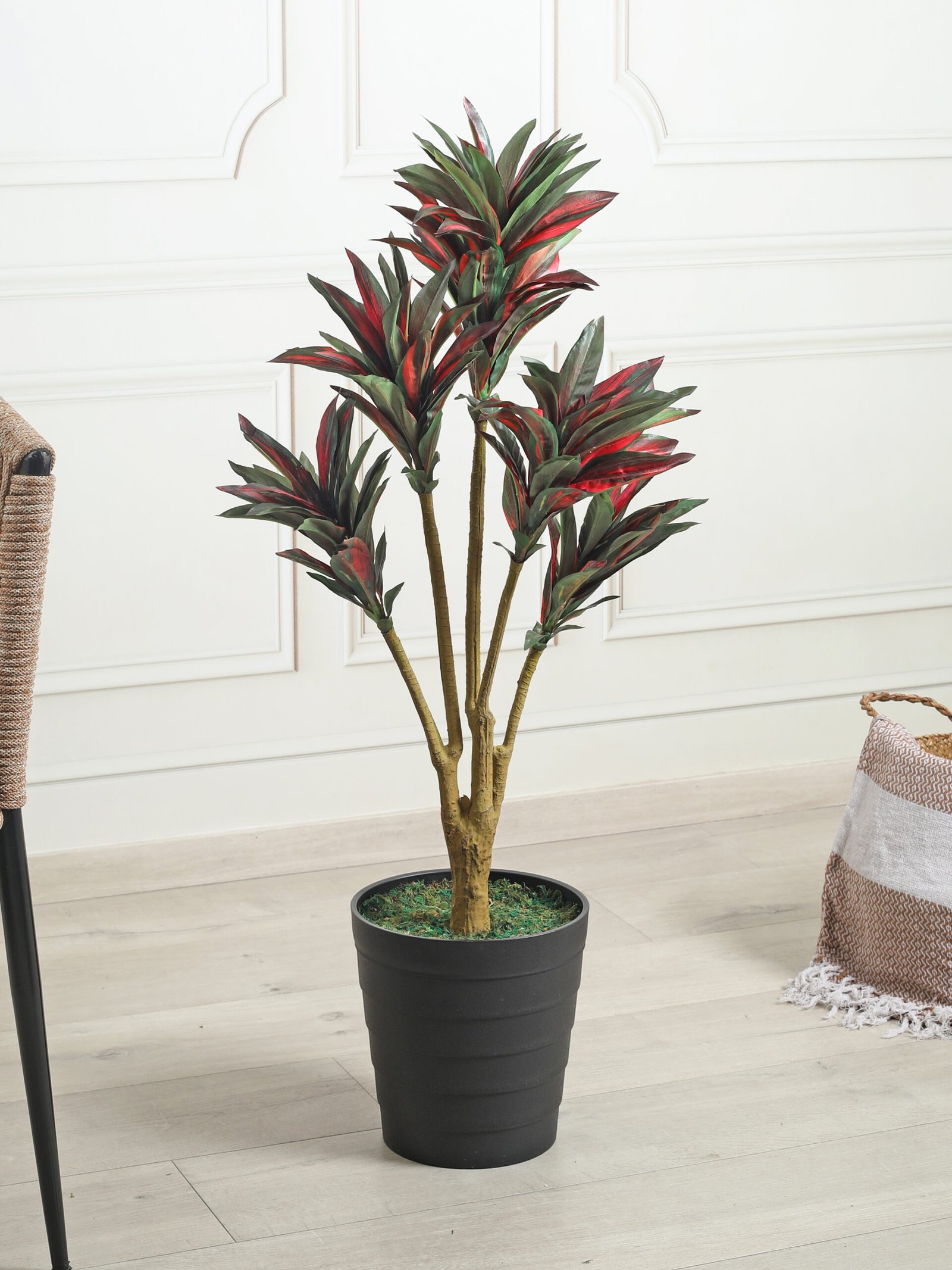 Artificial Dracaena Plant – 3 Feet Tall, Green/Red