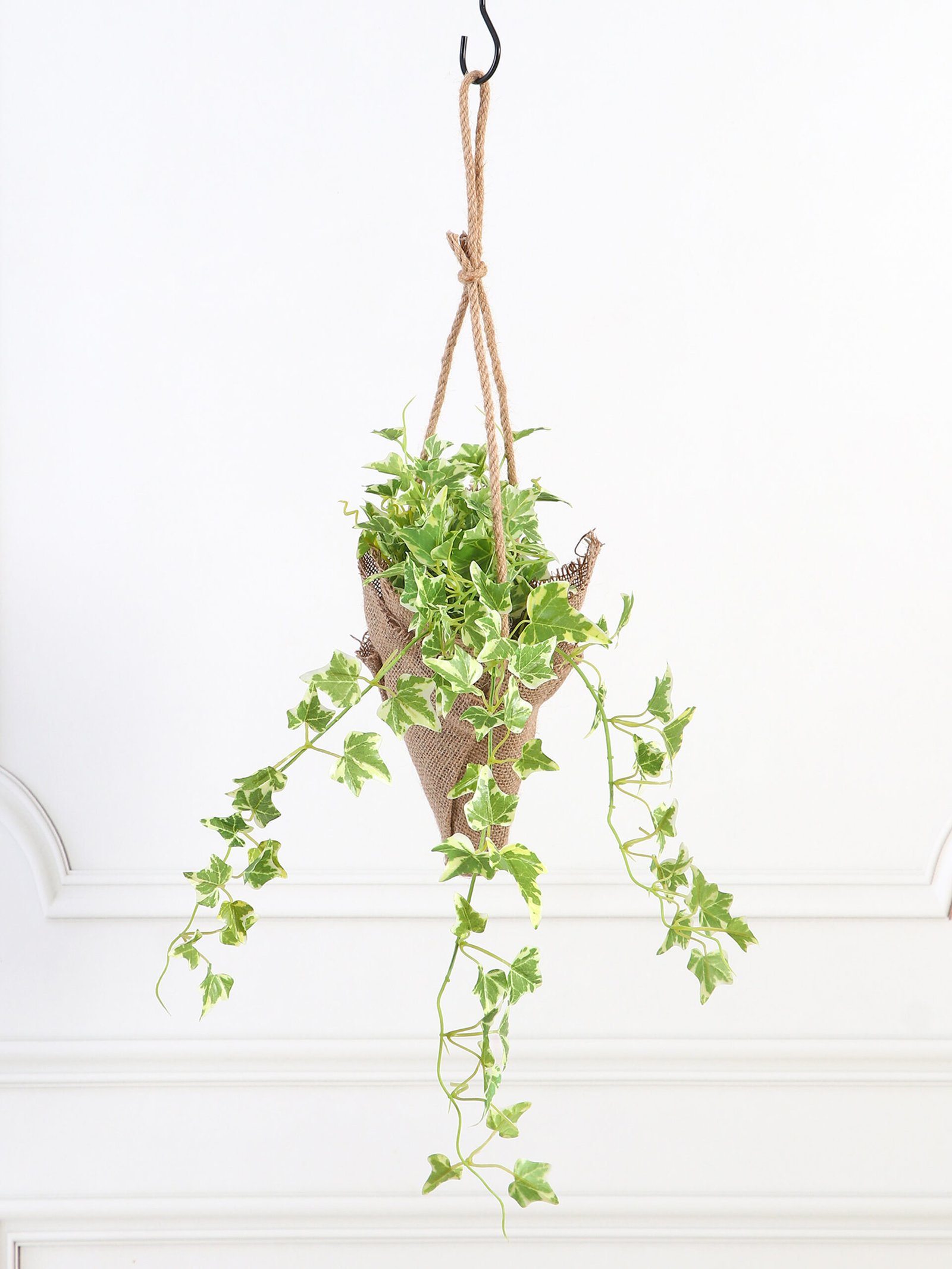 Artificial Hanging Holland Plant in Jute Basket – 45 cm