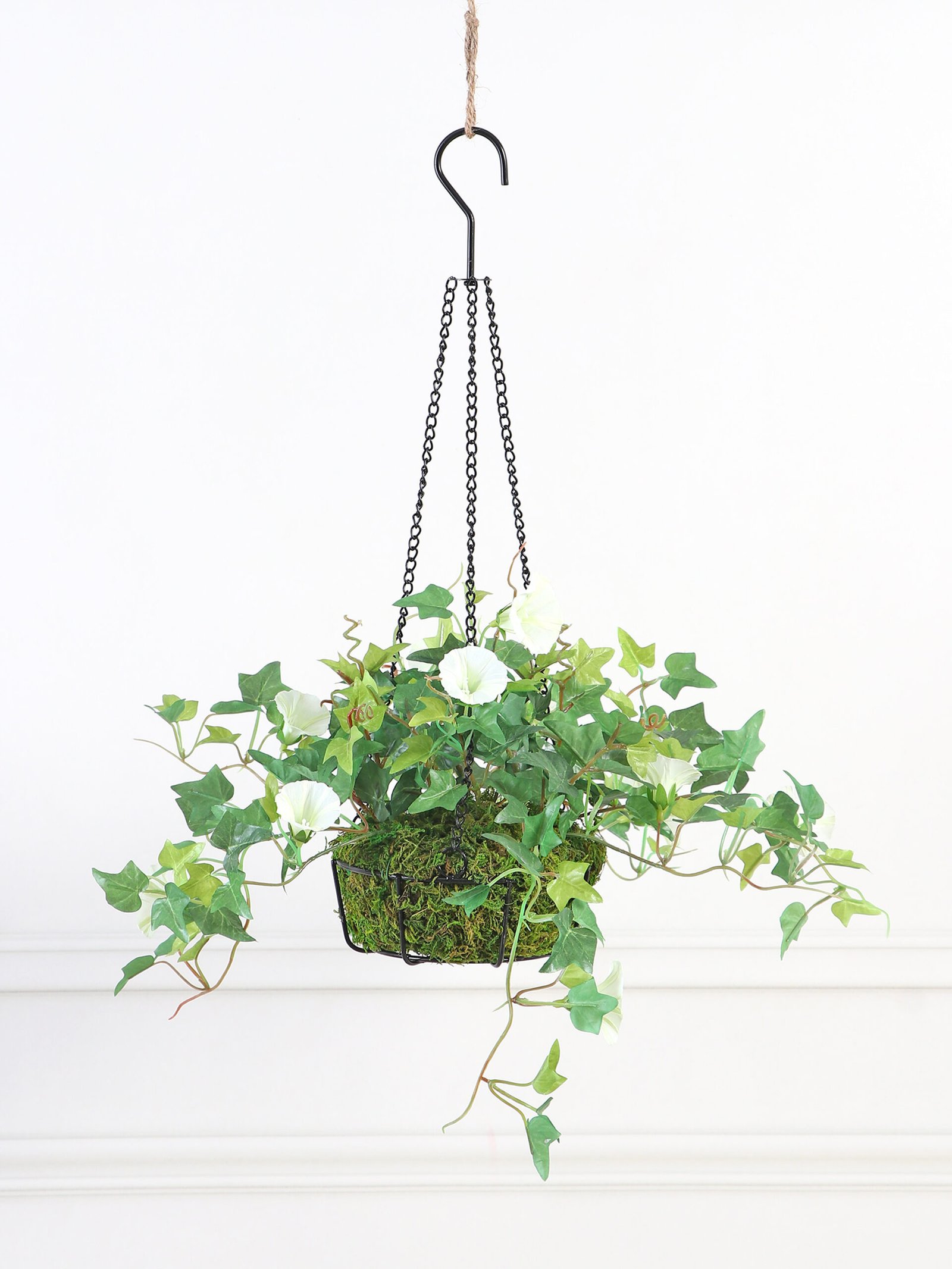Artificial Hanging Morning Glory Plant in Basket – 54 cm