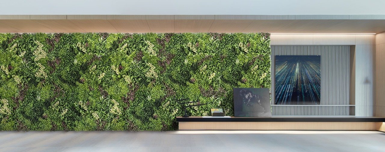 Dense Forest UV Resistant Artificial Vertical Wall Garden Tile – 1 mtr x 1 mtr