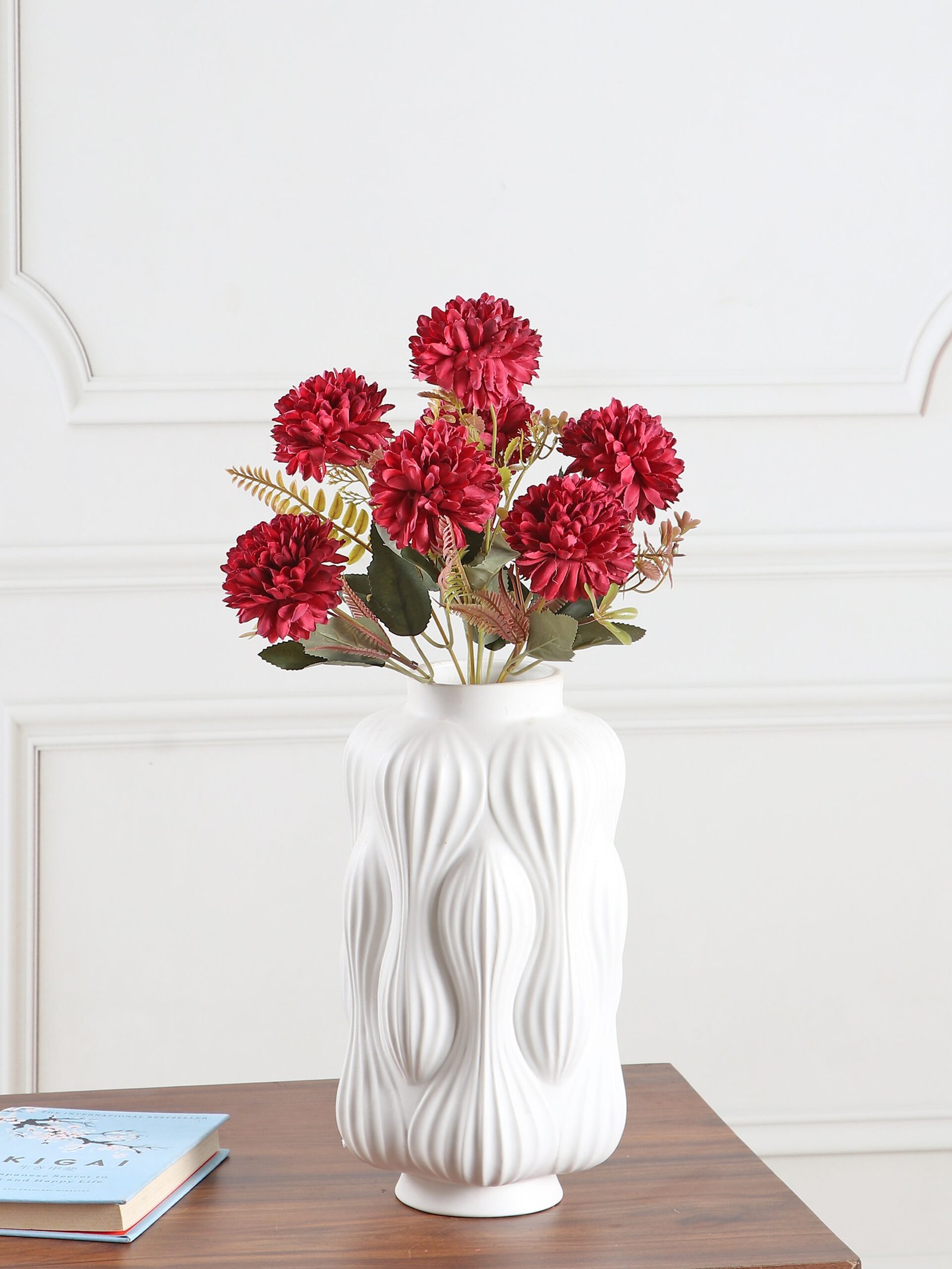 Artificial Chrysanthemum Flower Bunch – Red
