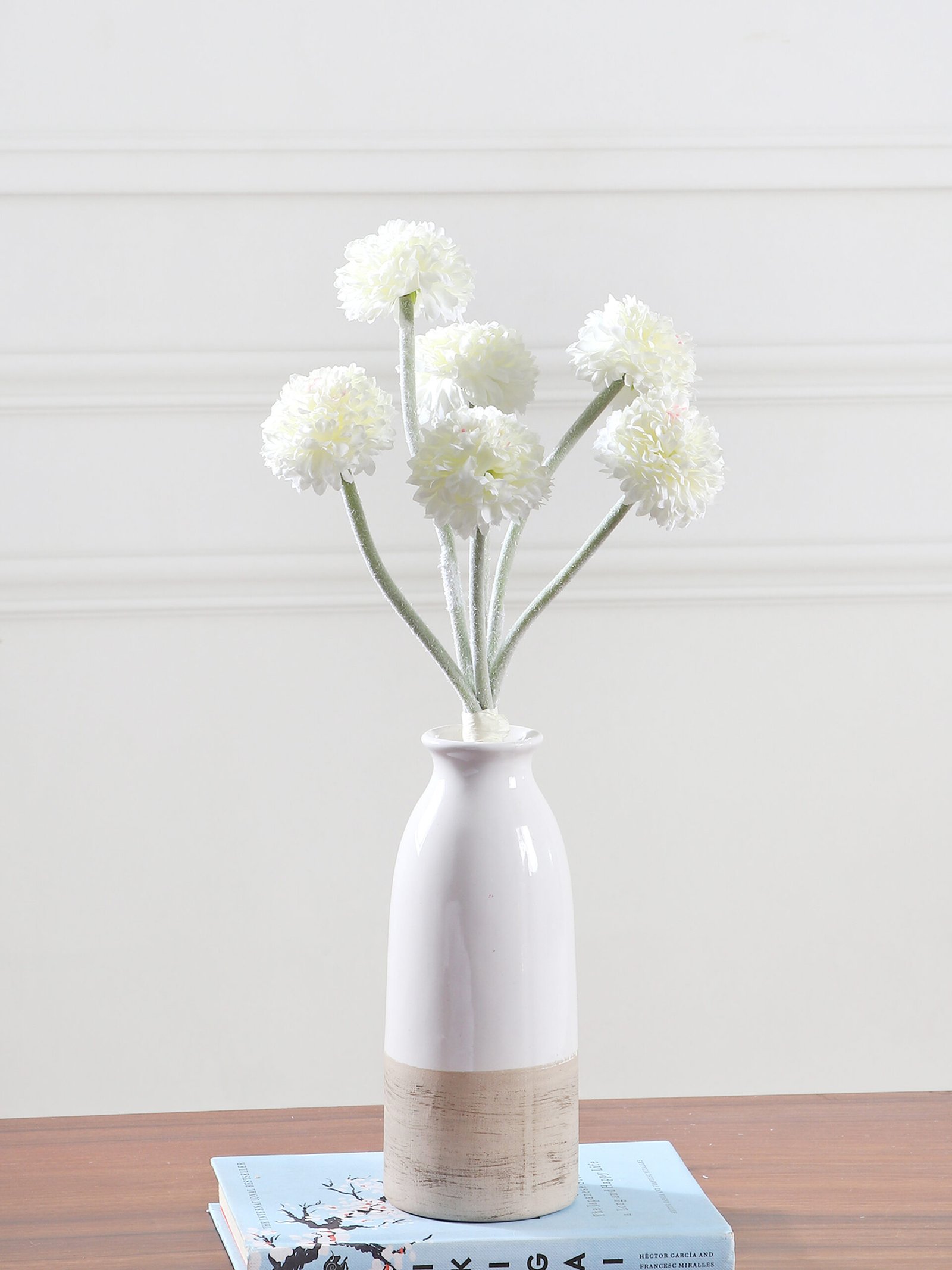 Artificial Chrysanthemum Flower Bunch – White
