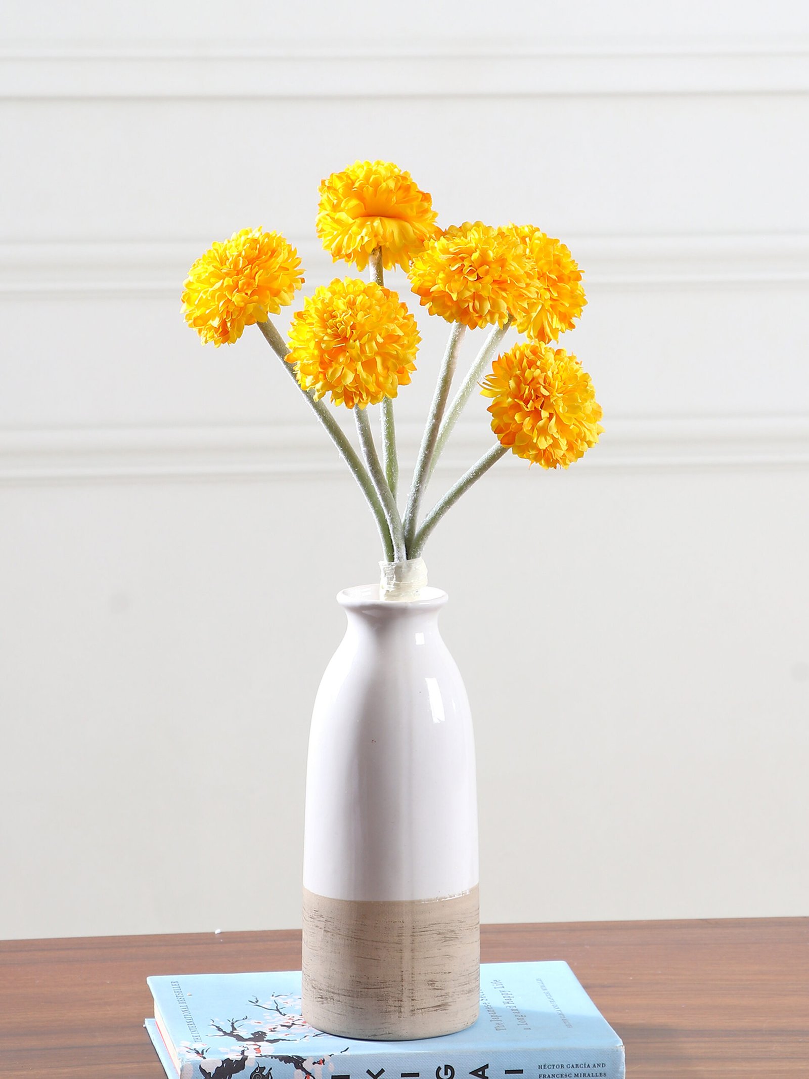 Artificial Chrysanthemum Flower Bunch – Yellow