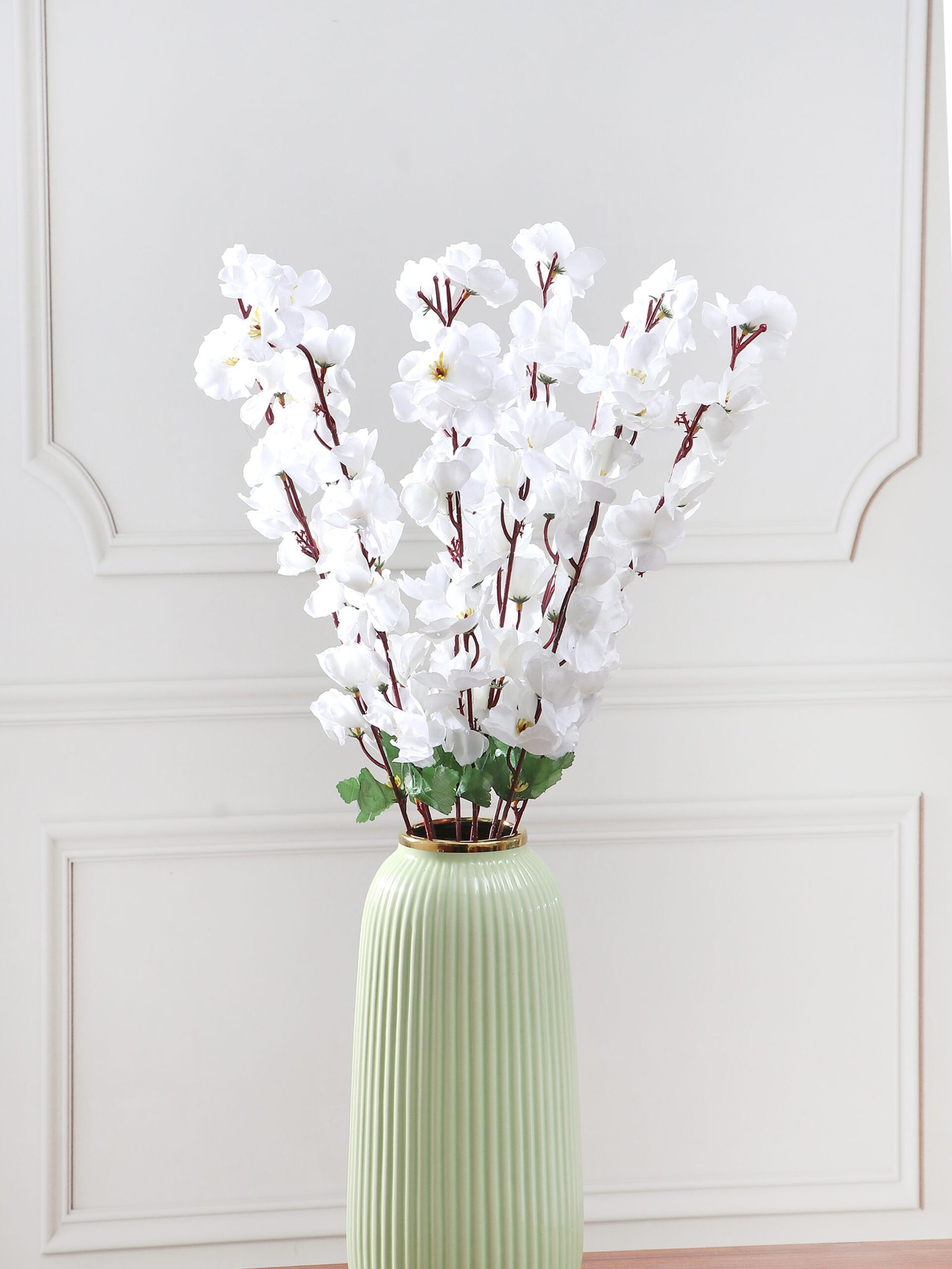 Artificial Peach Blossom Bunch – White