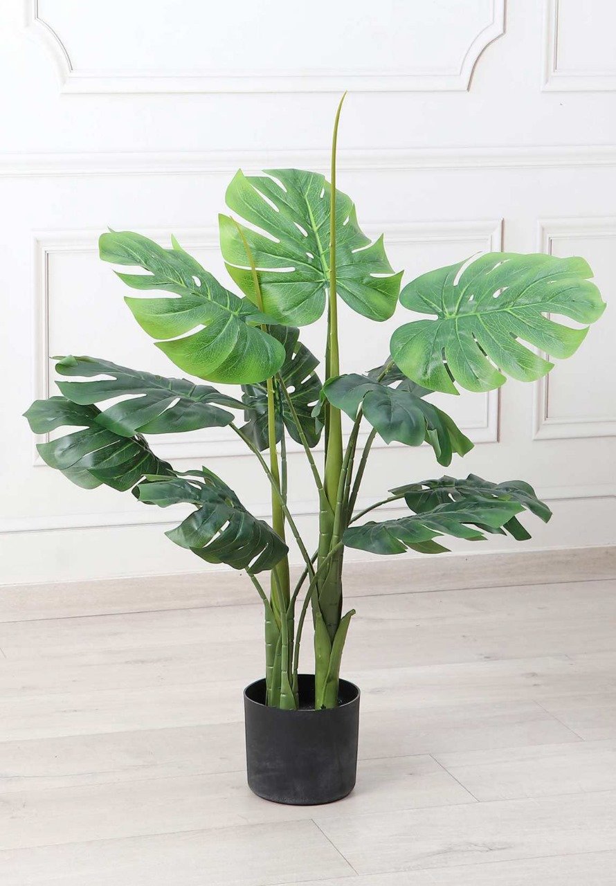 Deco World Artificial Monstera Plant with Pot – 2.8 Feet