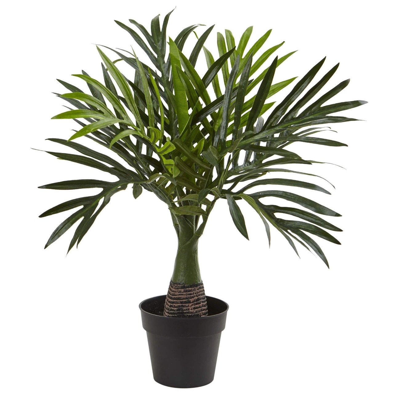 Deco World Artificial Mini Bottle Palm Plant – 16″