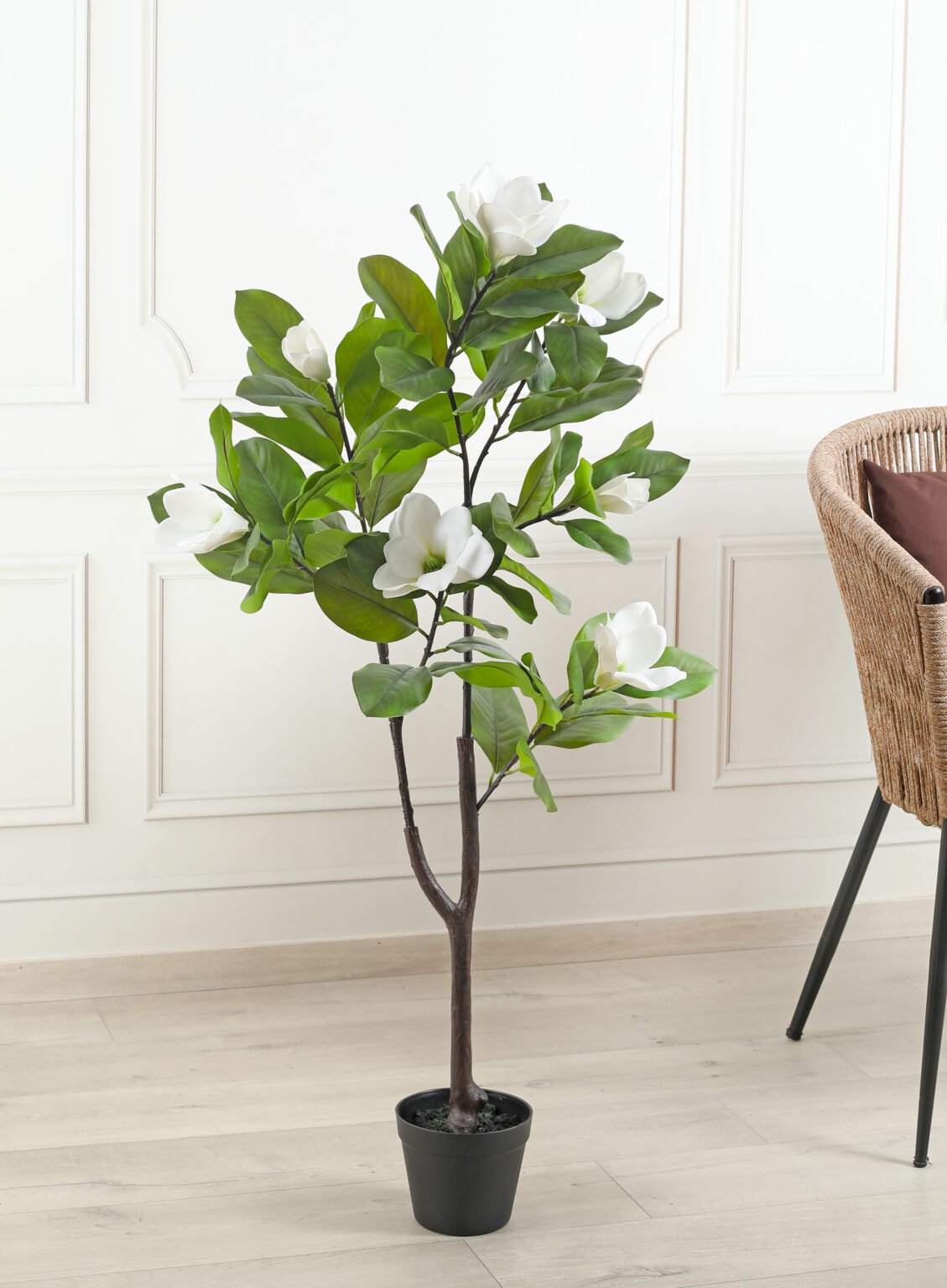 Artificial Real Touch Magnolia Plant with Pot – 4 Feet