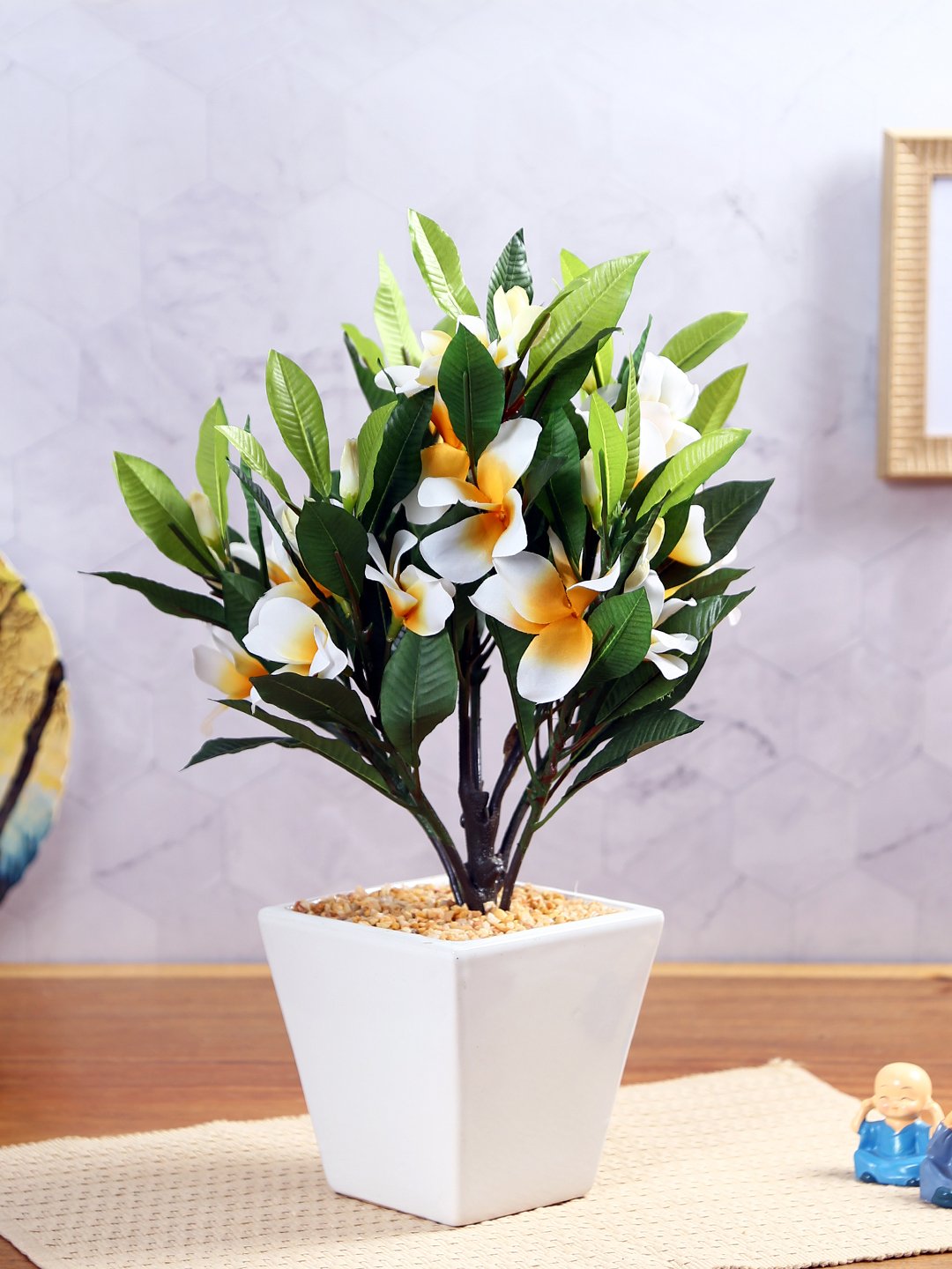 Deco World Farangipani Plant in Ceramic Pot (41 cm Tall)