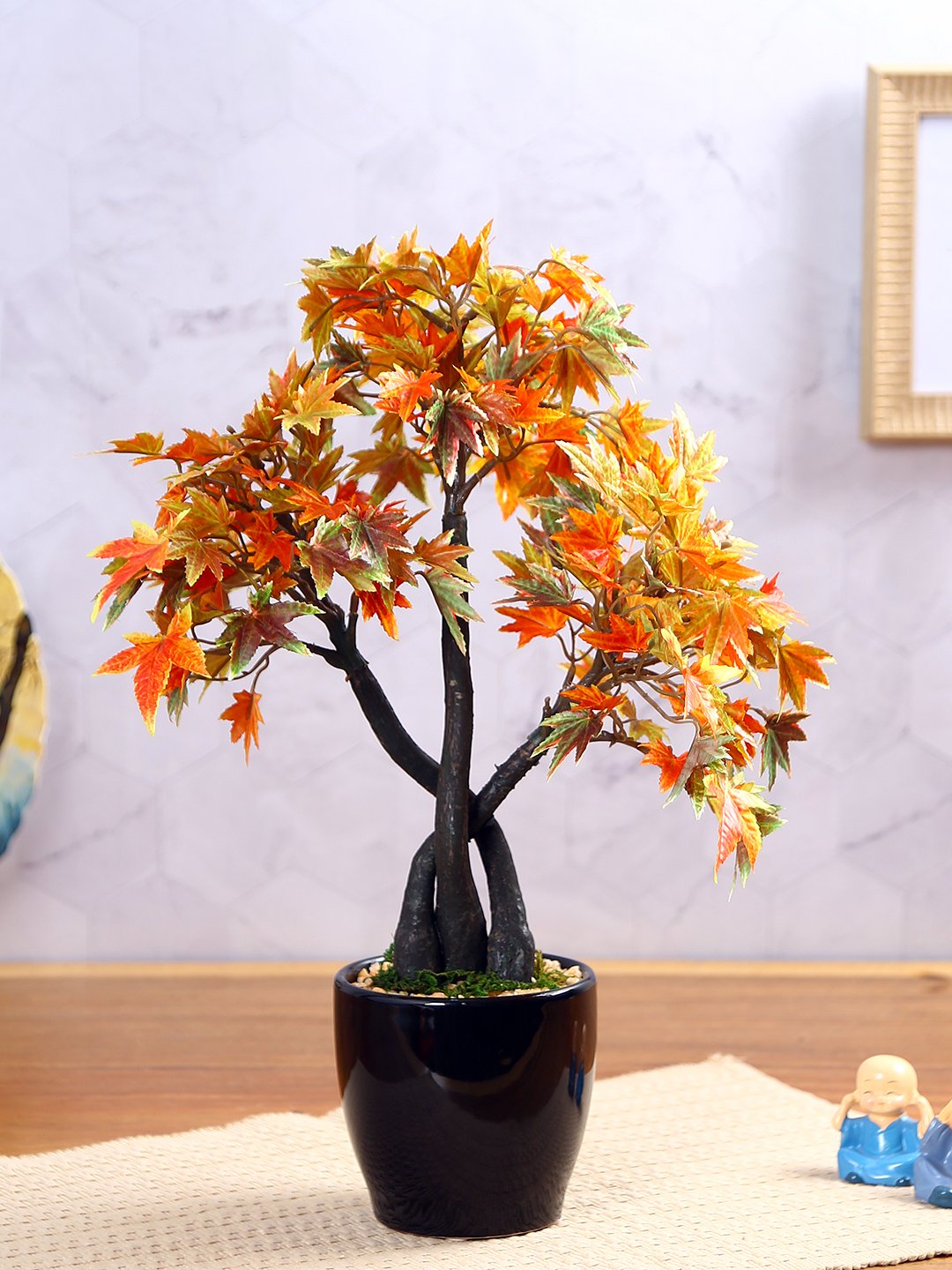 Deco World Japanese Maple Plant in Ceramic Pot (39 cm Tall, Multi-Color)