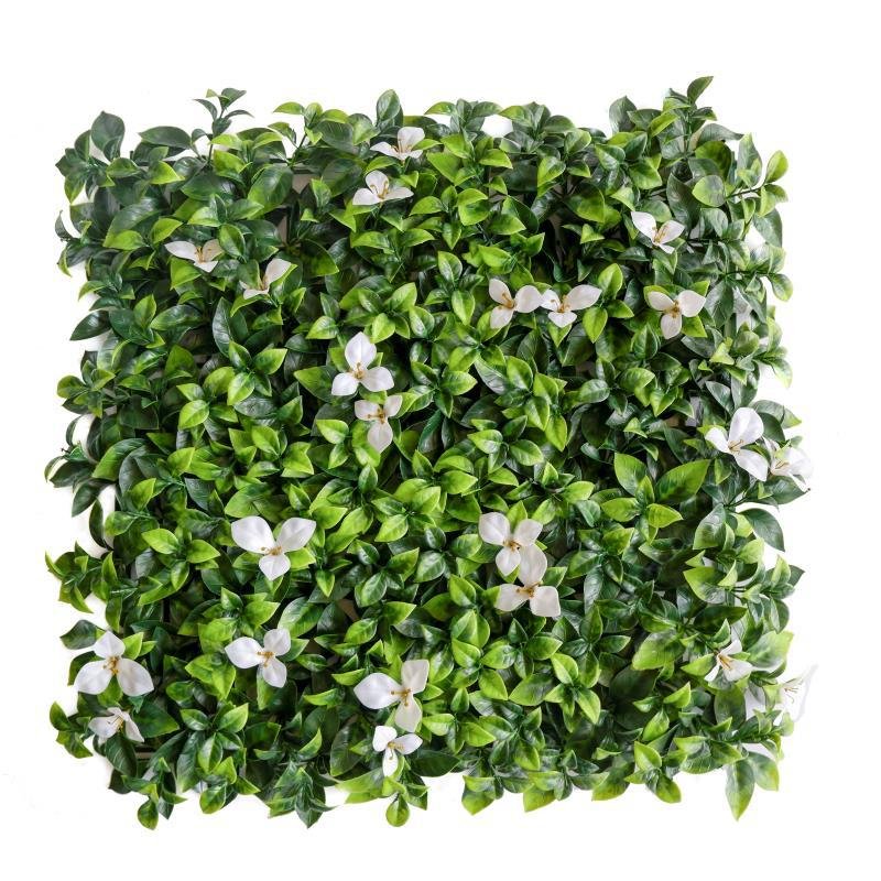 Floral White UV Resistant Artificial Vertical Wall Tile – 50 cm x 50 cm