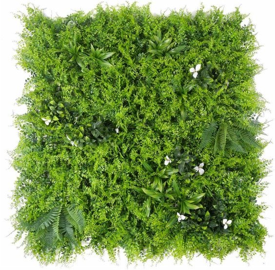 Snowy Fern UV Resistant Artificial Vertical Wall Garden Tile – 1 mtr x 1 mtr