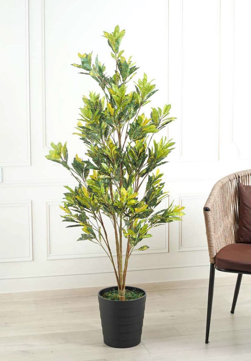 Deco World Artificial Croton Plant – 5 Feet