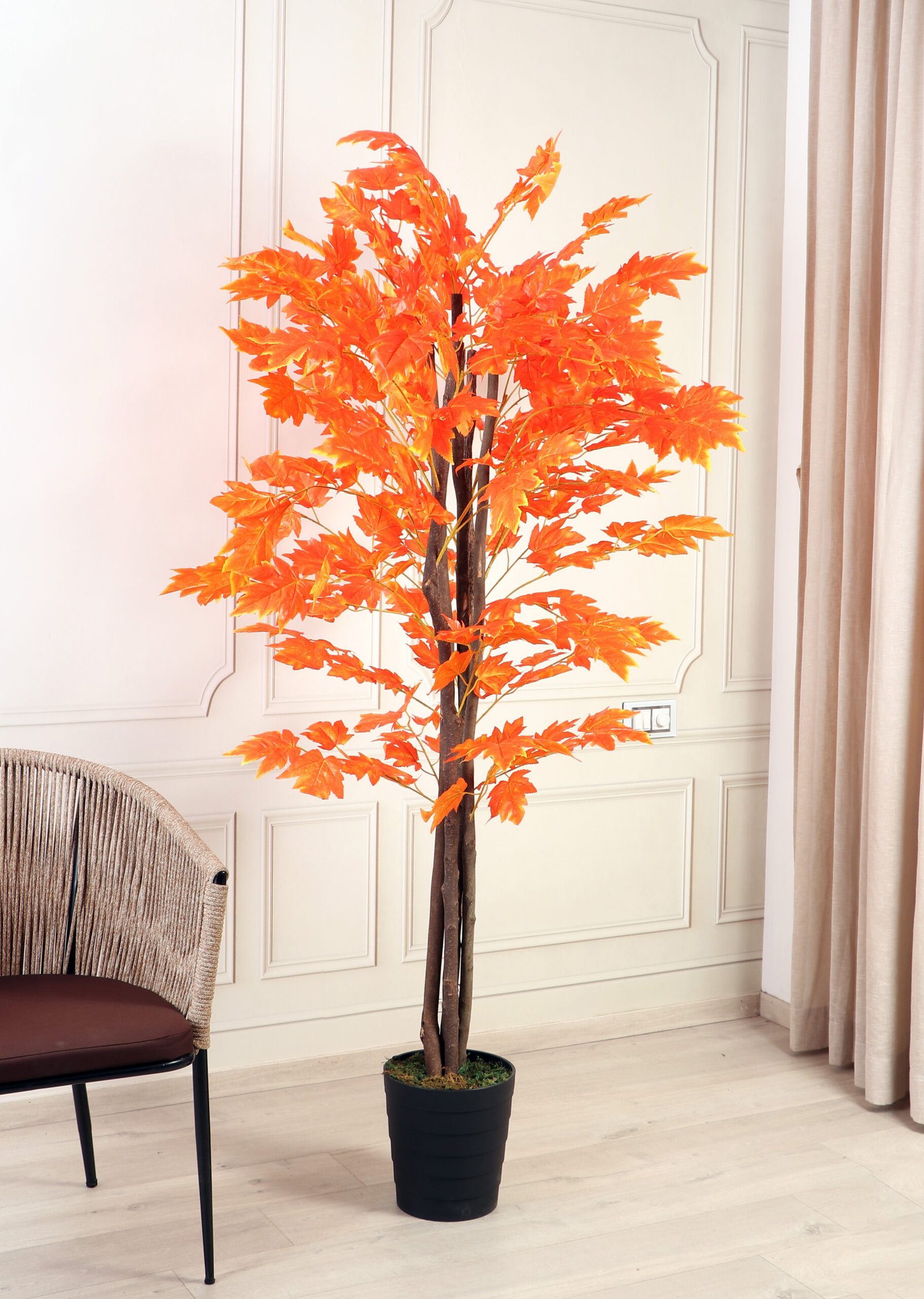 Deco World Artificial Green Japanese Maple Plant – 5.7 Feet