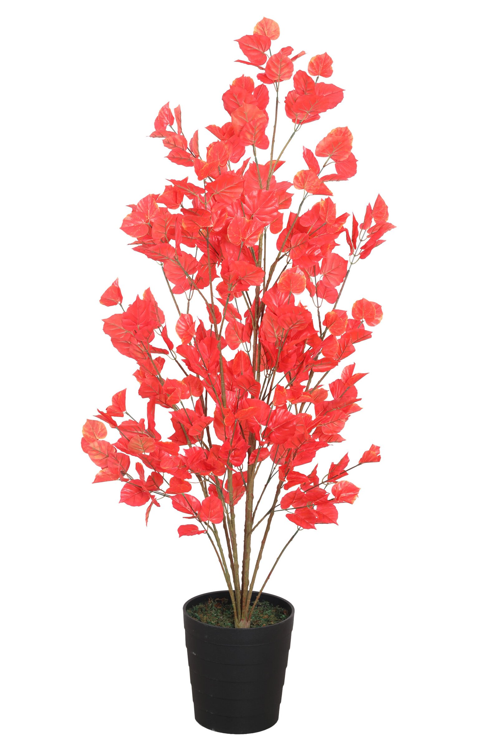 Deco World Artificial Orange Mountain Leaf Plant – 5 Feet