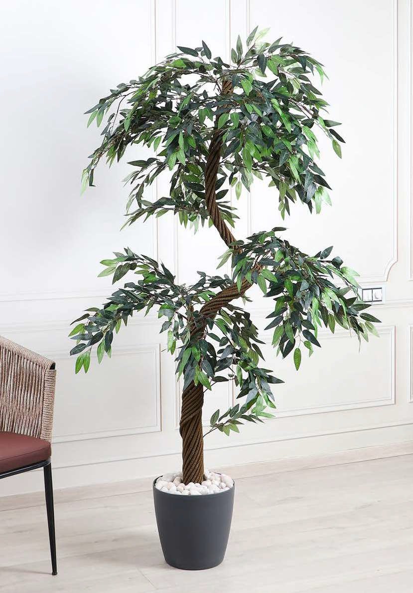 Deco World Artificial Twisted Eucalyptus Tree – 6.5 Feet