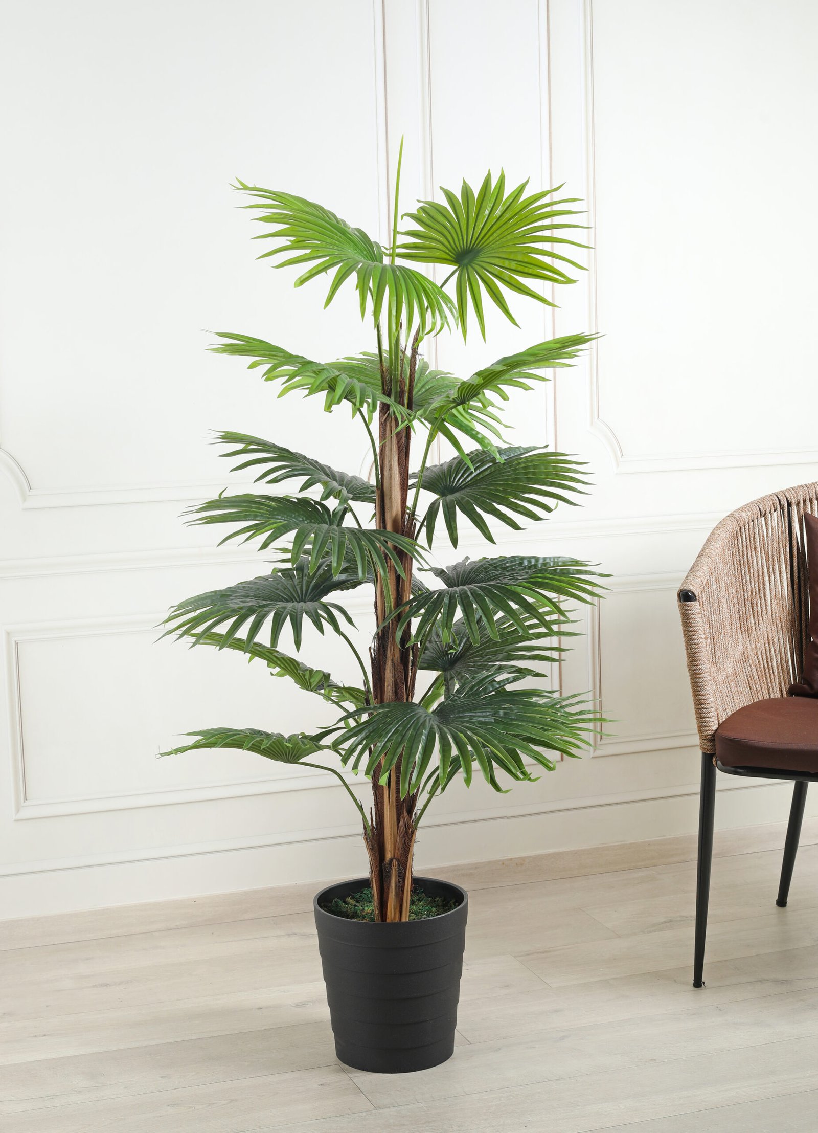 Deco World Artificial Fan Palm Plant – 4 Feet