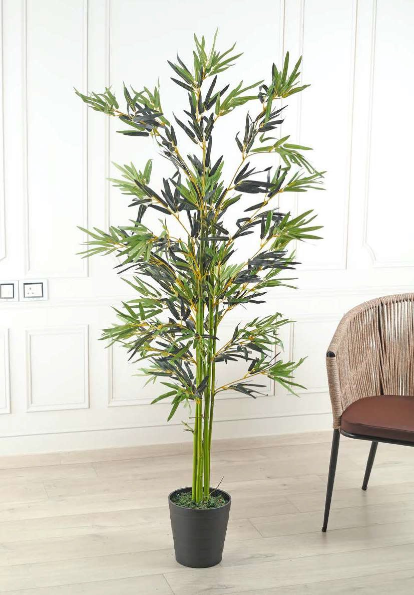Deco World  Artificial Bamboo Plant – 5.5 Feet, 6 Stems